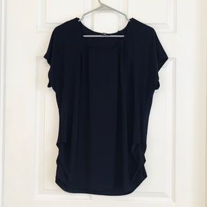 XL Short sleeve Plum Blouse, purple top